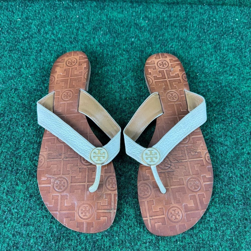 TORY BURCH White Leather Sandals Women's Size 9M